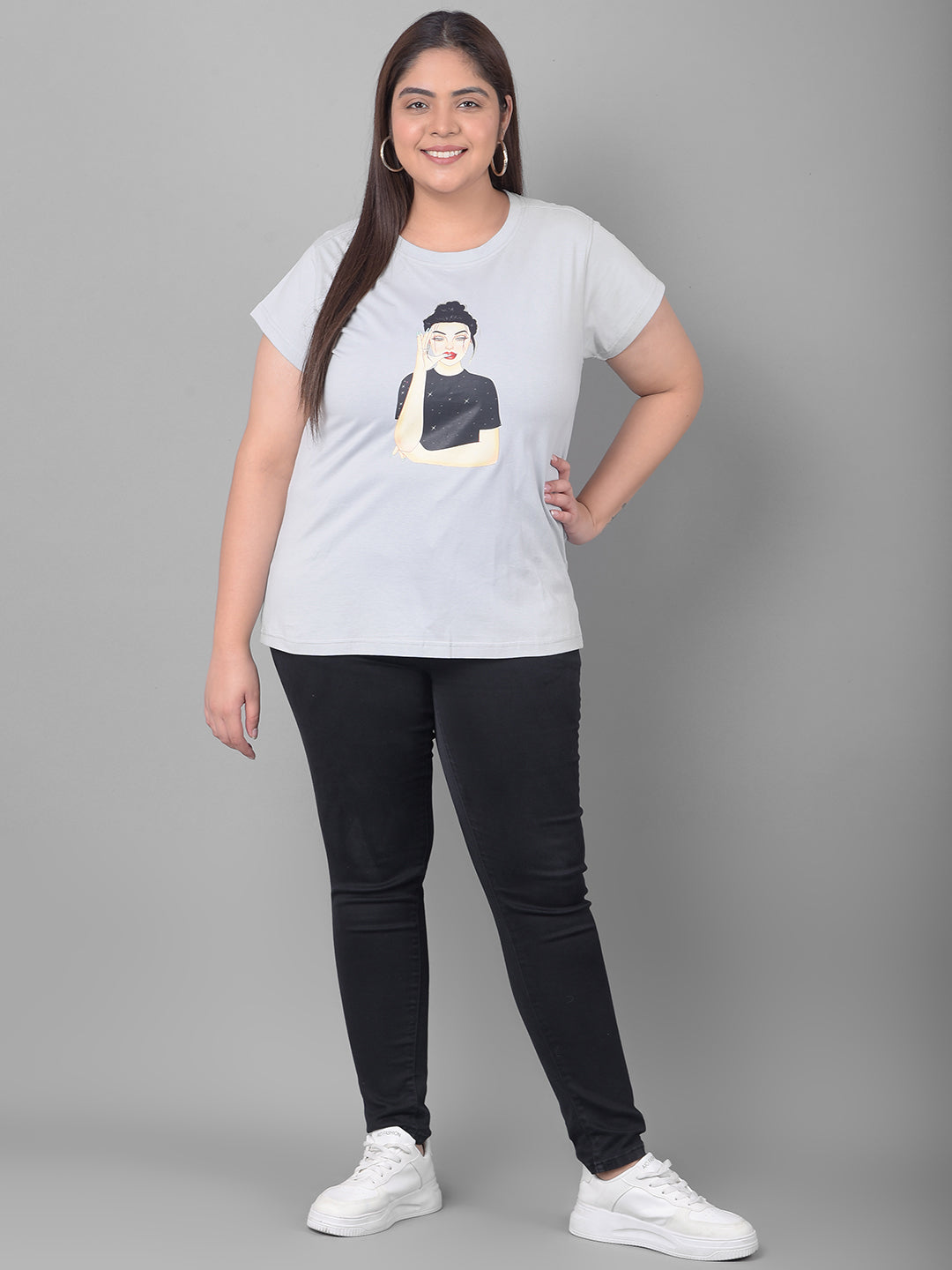 Light Grey Printed T-Shirt