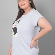 Light Grey Printed T-Shirt