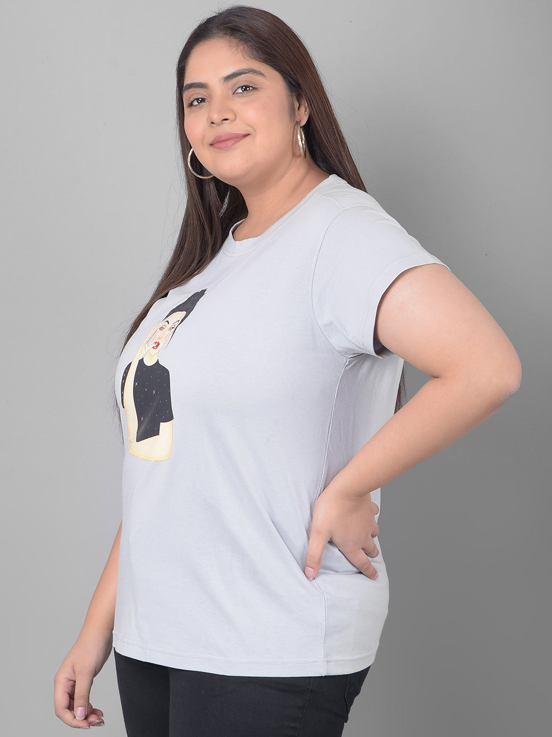 Light Grey Printed T-Shirt