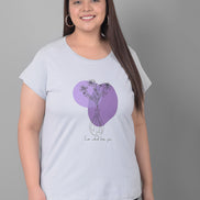 Light Grey Printed Plus Size T-Shirt