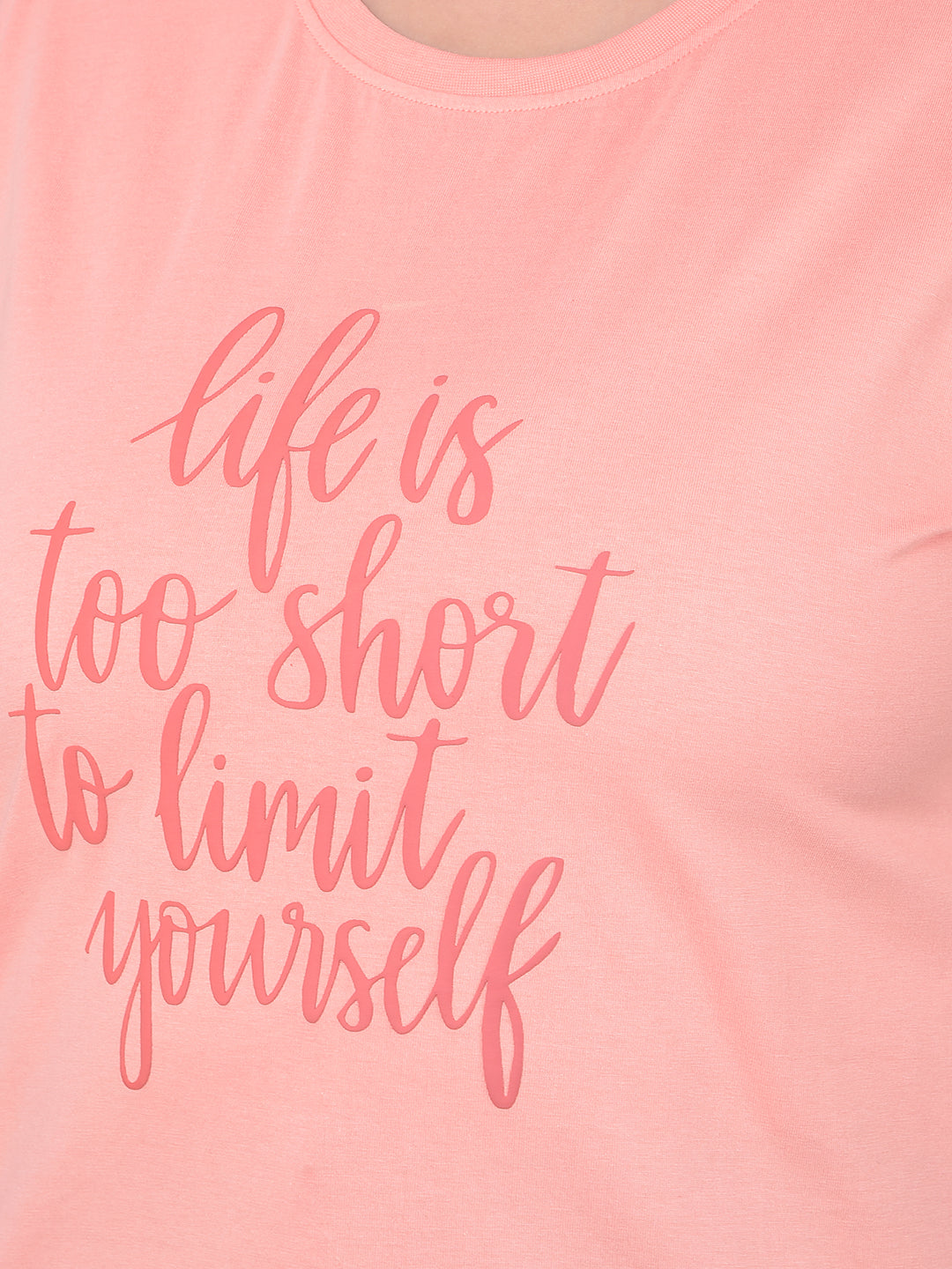 Bright Peach Printed T-Shirt