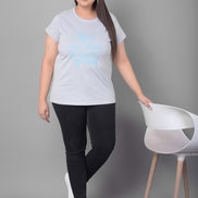 Light Grey Printed Plus Size T-Shirt