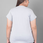 Light Grey Printed Plus Size T-Shirt