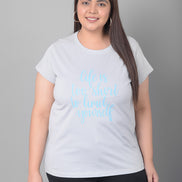 Light Grey Printed Plus Size T-Shirt