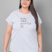 Light Grey Printed Plus Size T-Shirt