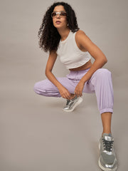 Women Light Purple Regular Fit Trouser