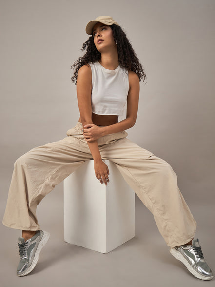 Women Khaki Regular Fit Trouser