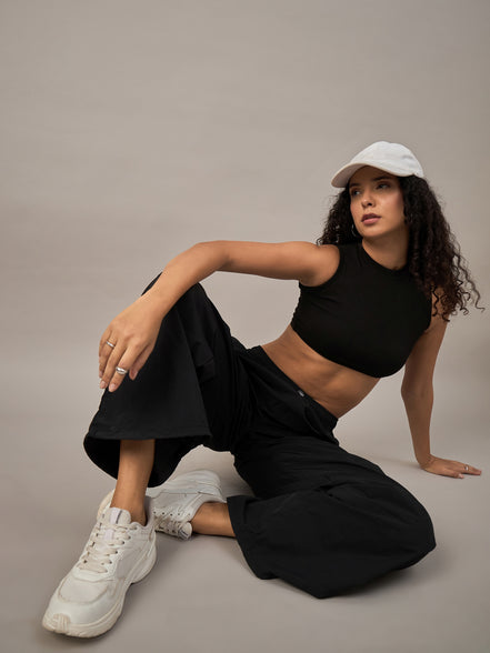 Women Black Regular Fit Trouser