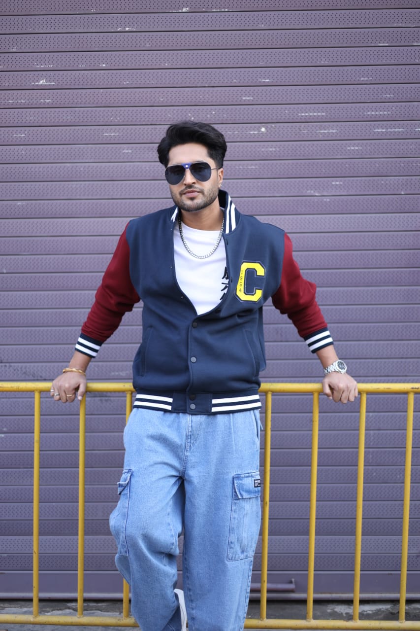 Navy Blue High Neck Sweatshirt