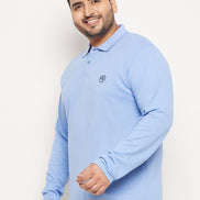 Blue Solid Plus Size T-Shirt