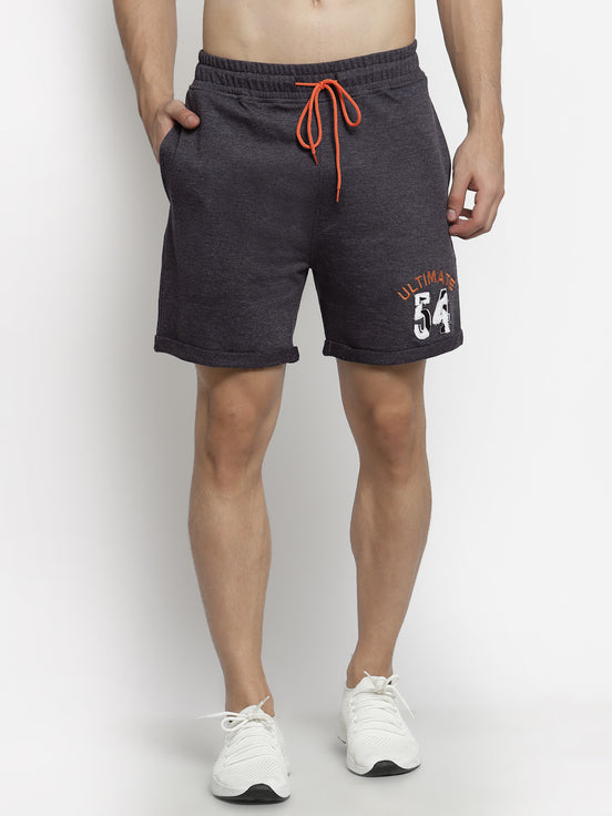 Navy Blue Melange Shorts