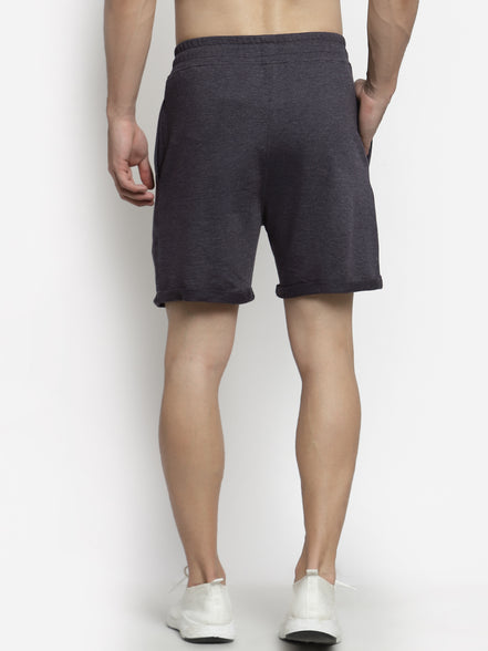 Navy Blue Melange Shorts