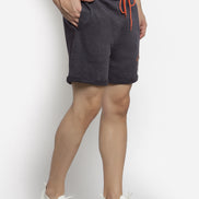 Navy Blue Melange Shorts