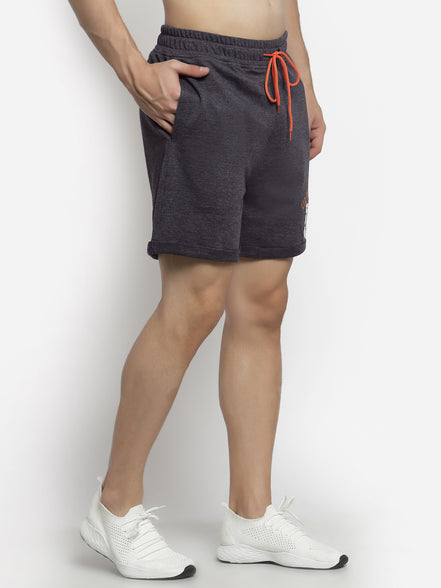 Navy Blue Melange Shorts