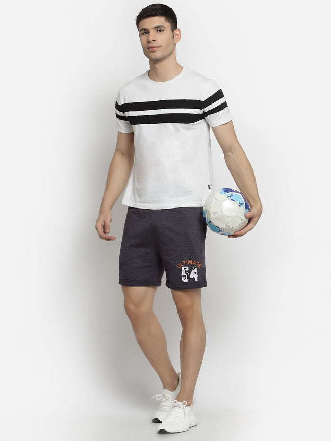 Navy Blue Melange Shorts