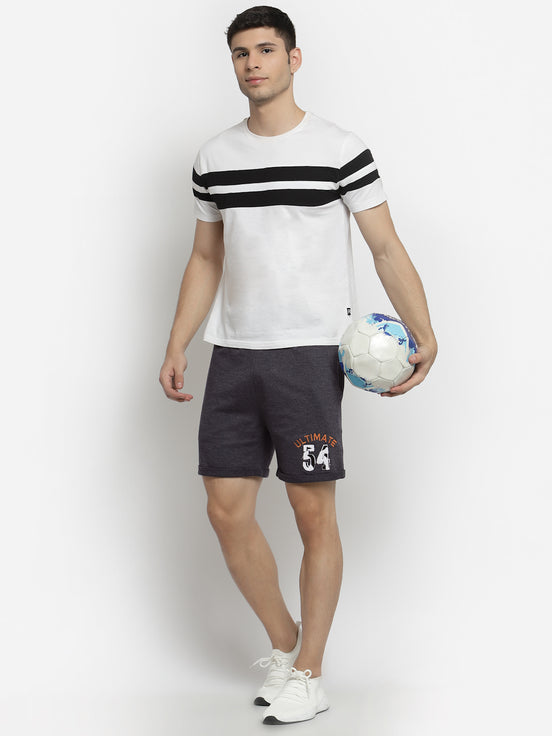 Navy Blue Melange Shorts