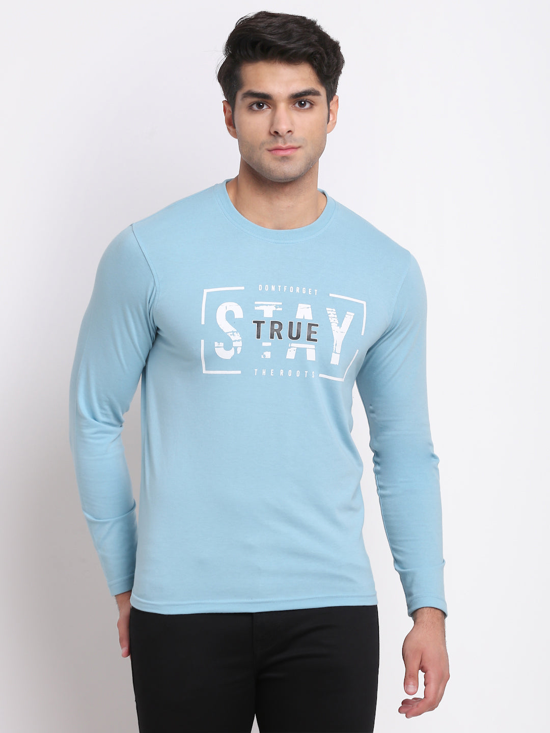 Cyan Round Neck T-Shirt