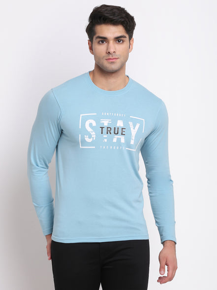 Cyan Round Neck T-Shirt