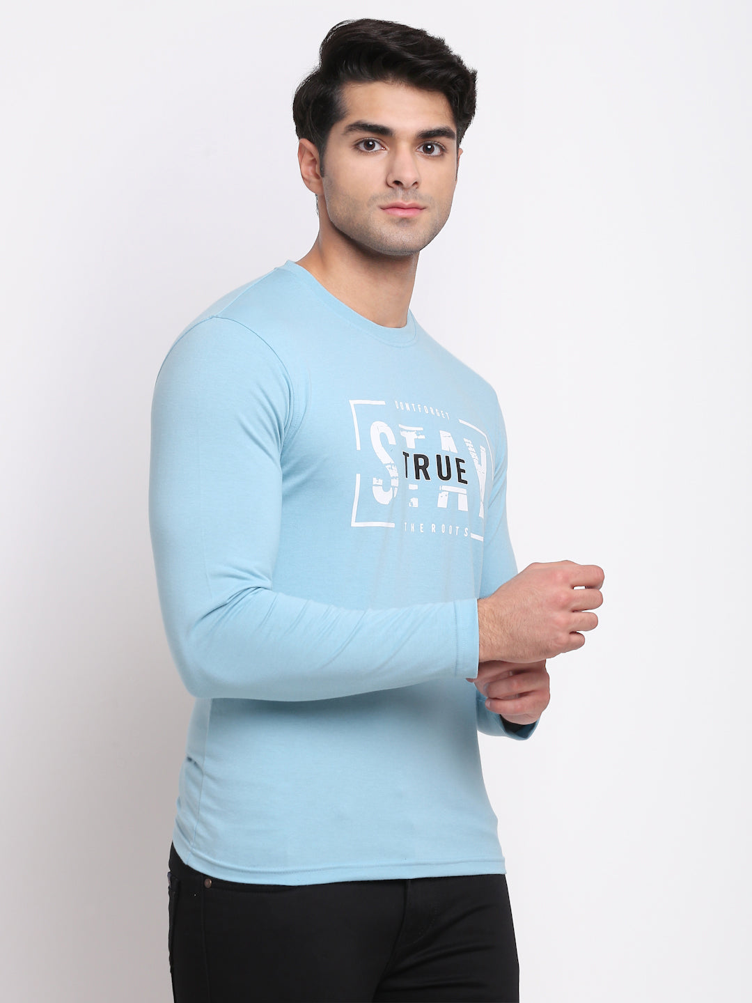 Cyan Round Neck T-Shirt