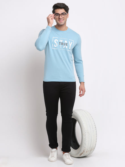 Cyan Round Neck T-Shirt
