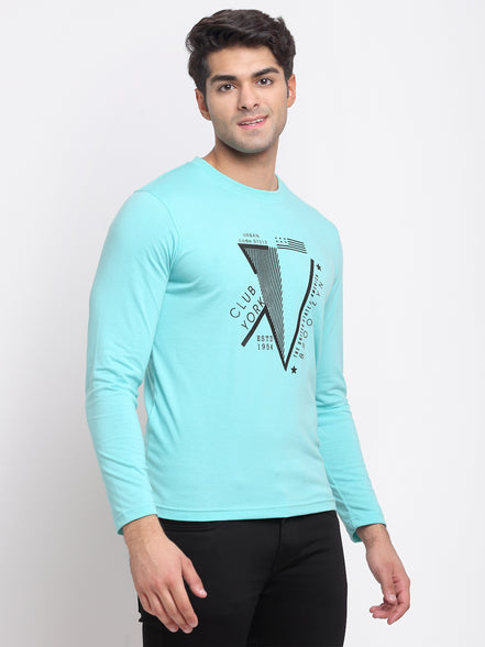 Turquoise Blue Round Neck T-Shirt