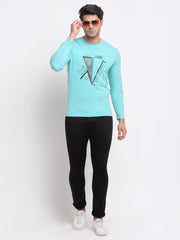 Turquoise Blue Round Neck T-Shirt
