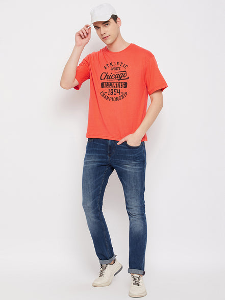 Peach Round Neck T-Shirt
