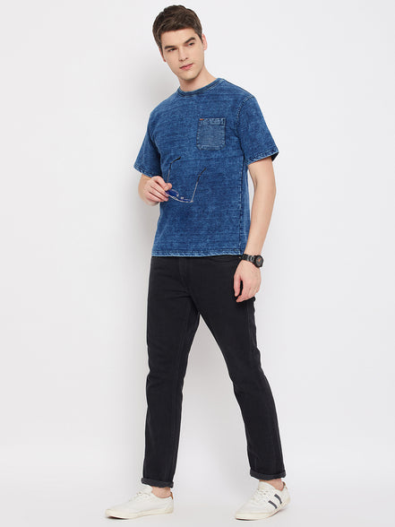 Indigo Blue Round Neck T-Shirt