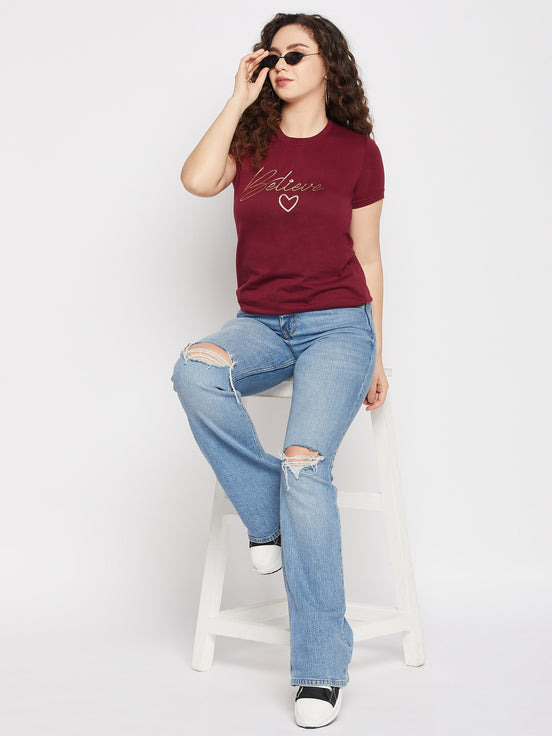 Maroon Round T-shirt