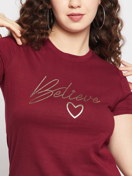 Maroon Round T-shirt
