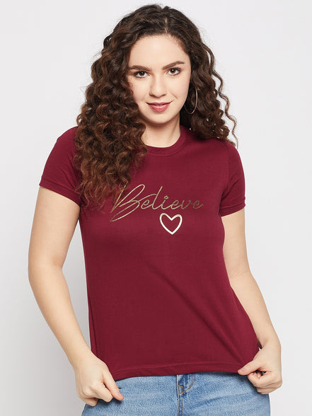 Maroon Round T-shirt