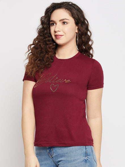 Maroon Round T-shirt