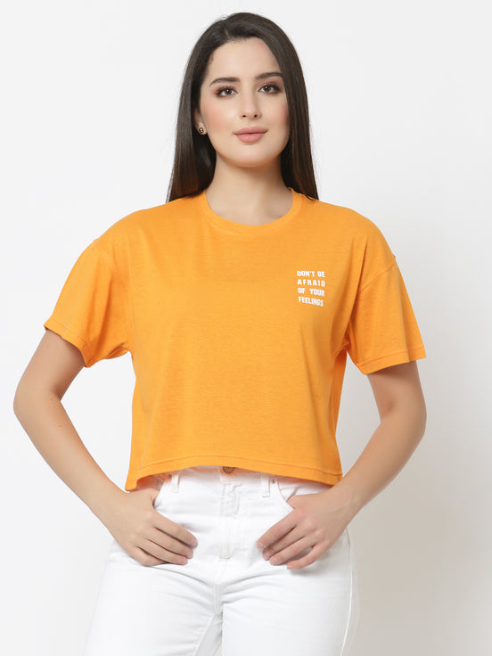 Orange Round Neck T-Shirt