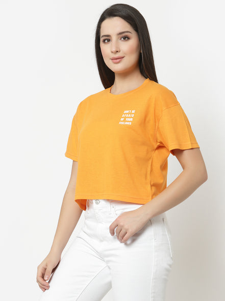 Orange Round Neck T-Shirt