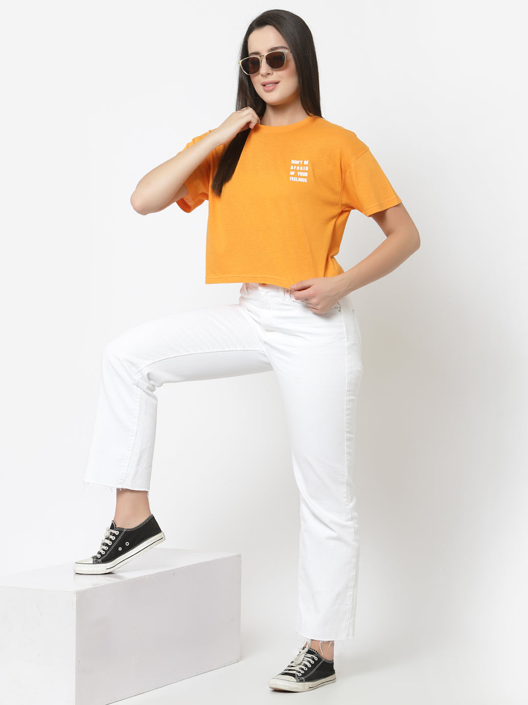 Orange Round Neck T-Shirt