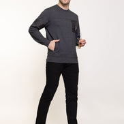 Anthra Grey Chest Logo Sweatshirt - clubyork