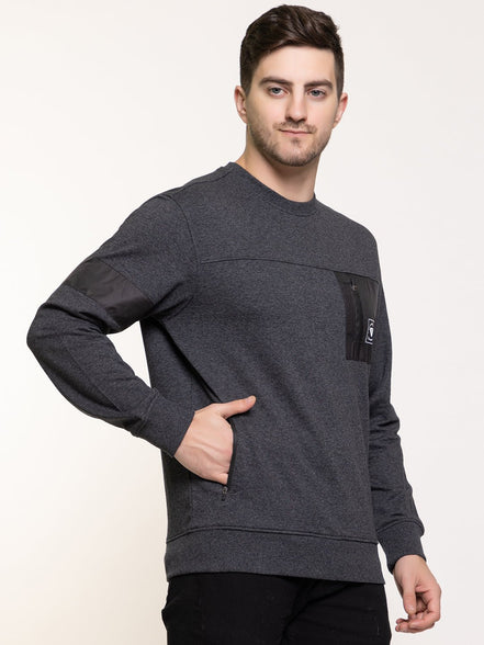 Anthra Grey Chest Logo Sweatshirt - clubyork