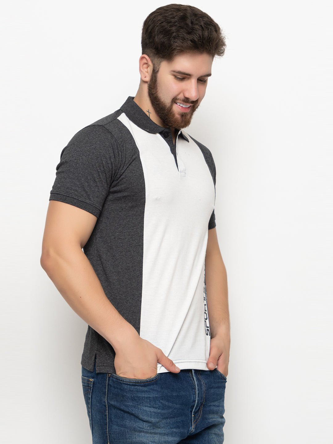Anthra Melange Polo T-Shirt - clubyork