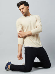 Beige Solid Tshirt