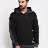 Black Colourblocked Hooded Sweatshirt - clubyork