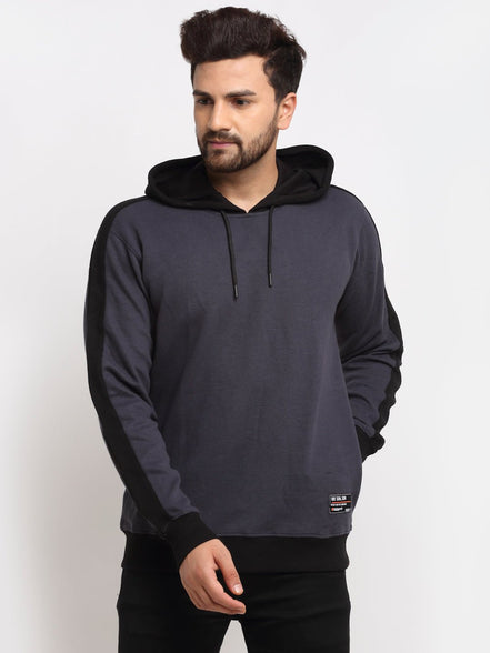 Black Colourblocked Hooded Sweatshirt - clubyork