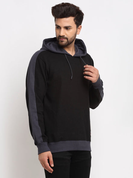 Black Colourblocked Hooded Sweatshirt - clubyork