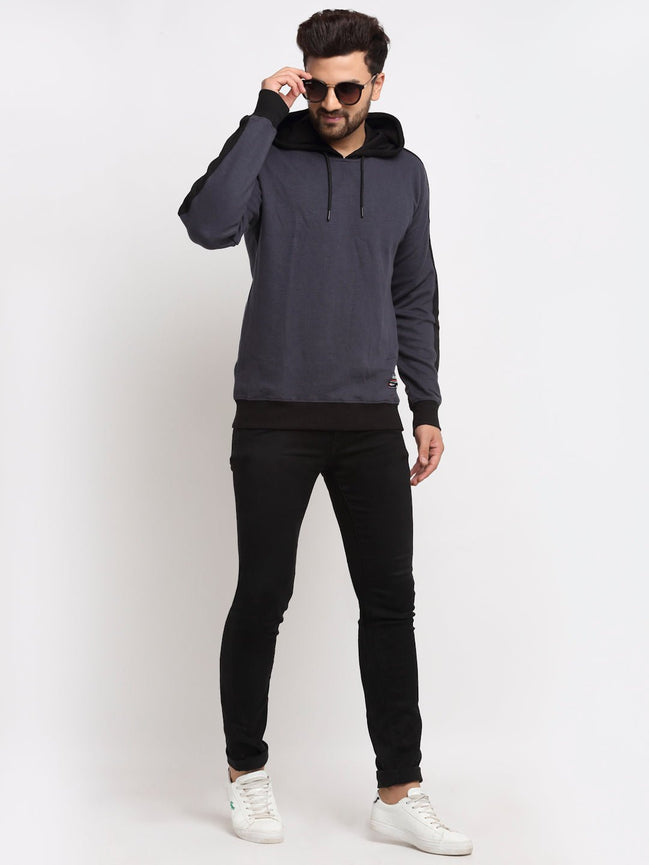 Black Colourblocked Hooded Sweatshirt - clubyork