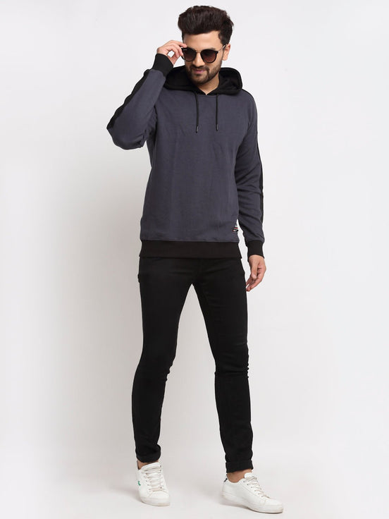 Black Colourblocked Hooded Sweatshirt - clubyork