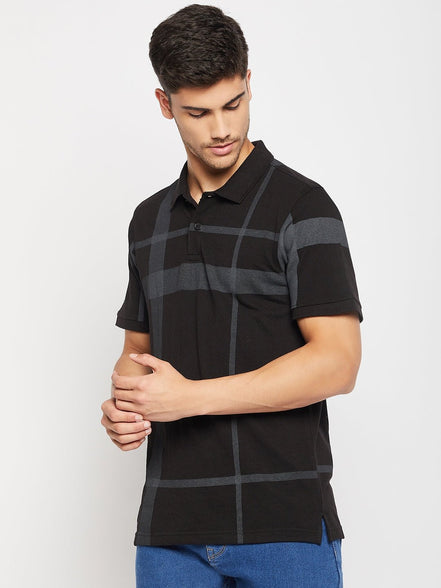 Black Polo Collar T-Shirt - clubyork