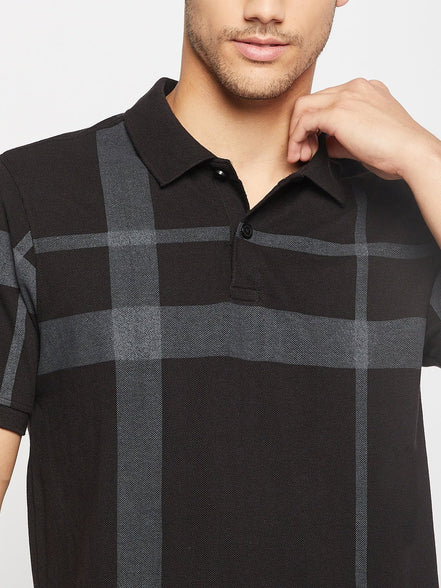 Black Polo Collar T-Shirt - clubyork