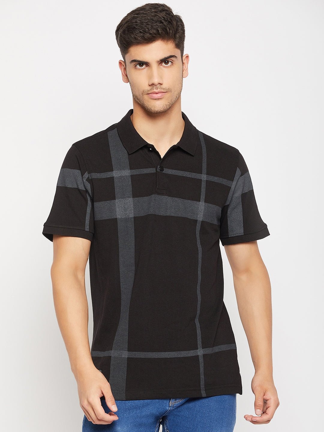 Black Polo Collar T-Shirt - clubyork