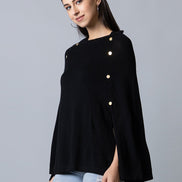 Black Round Neck Soild Sweater - clubyork