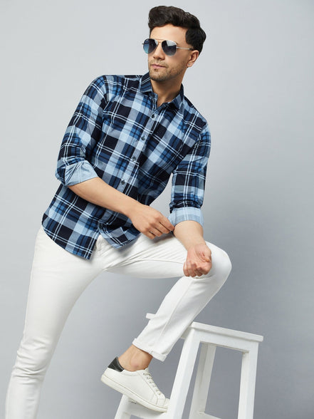 Blue Full Sleeve Casual Shirt - clubyork