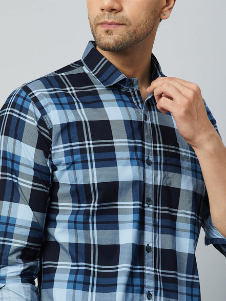 Blue Full Sleeve Casual Shirt - clubyork